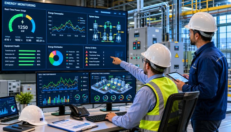 Energy monitoring in industrial control room